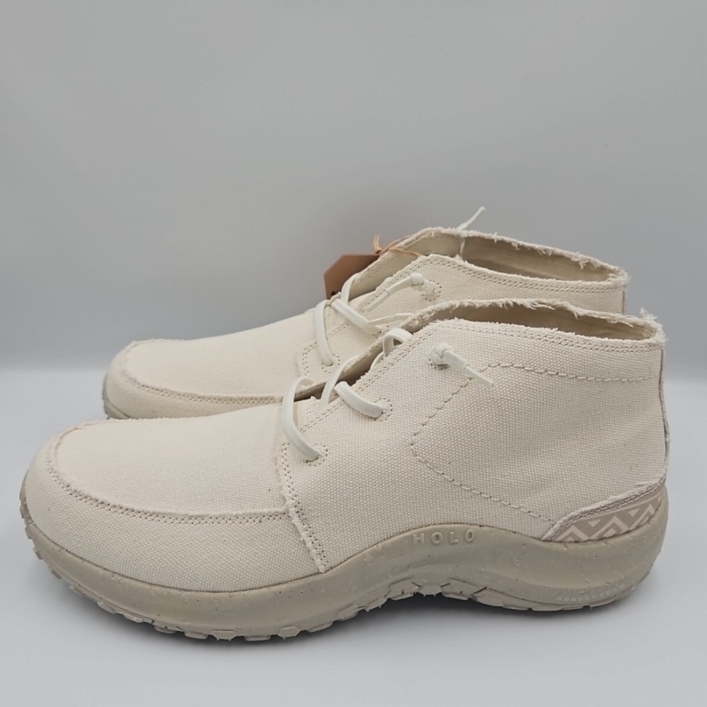 HOLO Women's Beige Canvas High-Top Sneakers